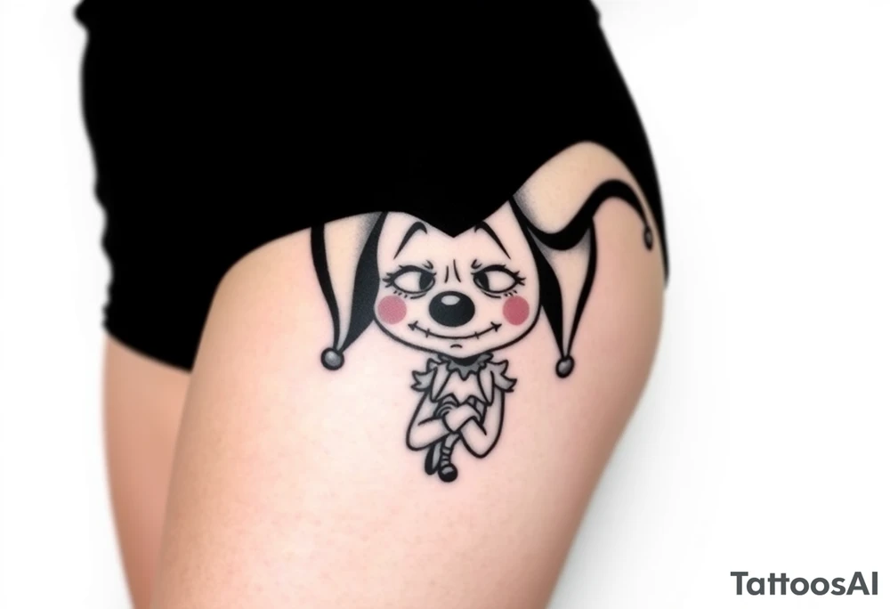 Sad female clown tattoo idea