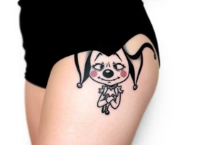 Sad female clown tattoo idea