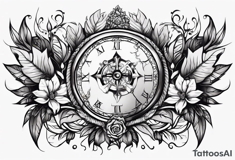knee tattoo in fall color masculine tattoo idea