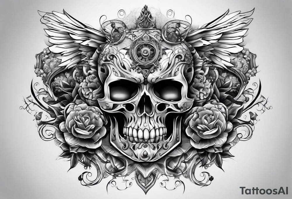 bouque of penis tattoo idea