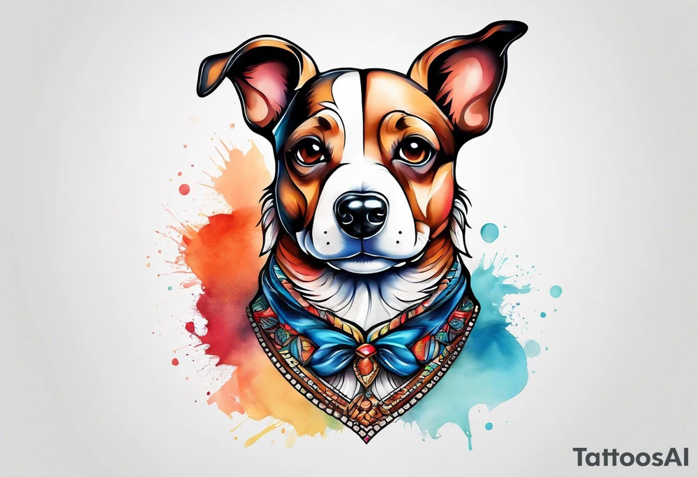 Outline of small dog tattoo idea