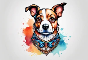 Outline of small dog tattoo idea
