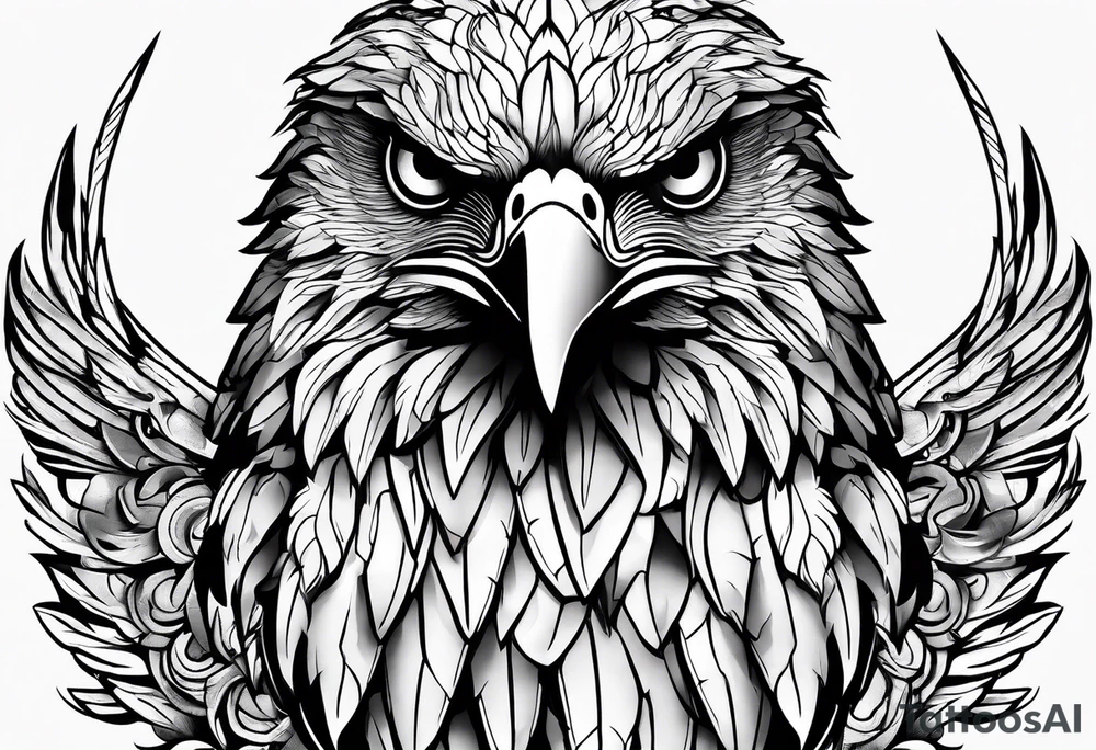 Masculine eagle chest tattoo idea