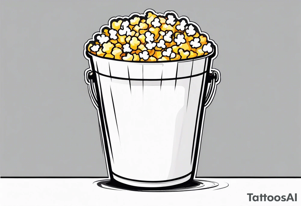 empty popcorn bucket cartoon tattoo idea