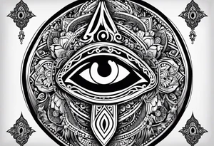 Hamsa, evil eye and ankh tattoo idea