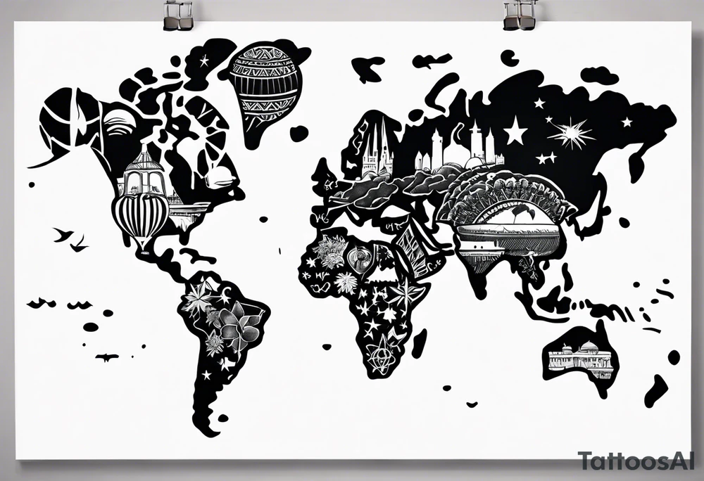 Travel the world tattoo idea