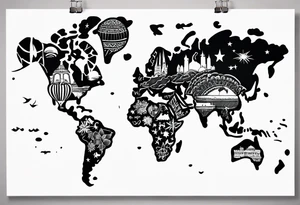 Travel the world tattoo idea