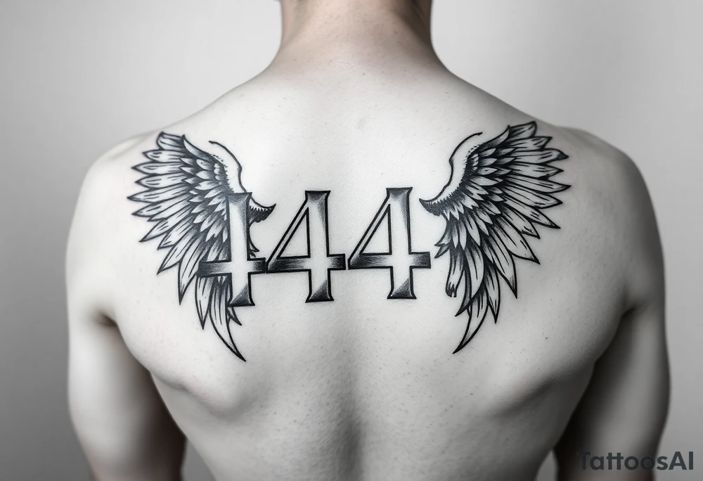 444 angel numbers tattoo idea