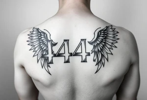 444 angel numbers tattoo idea