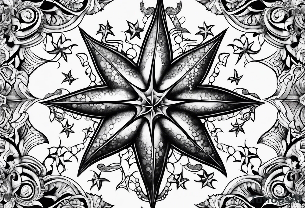 Gothic starfish tattoo idea