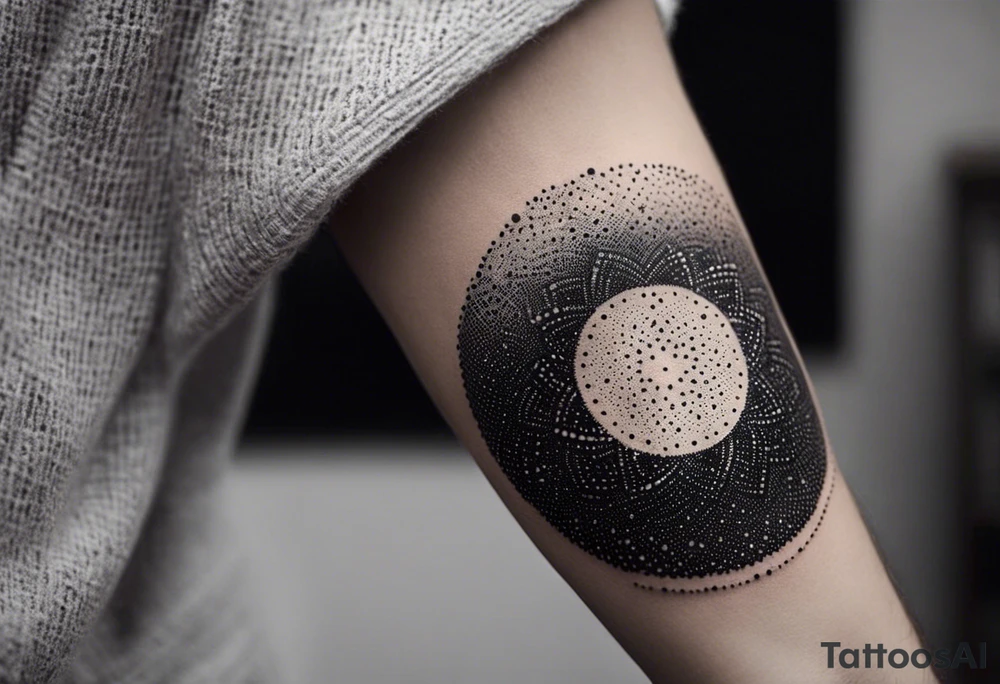 I want a mysterious enigmatic tattoo, with mysterious symbols and phrases, with the meaning of curiosity about conspiracy theories, the future, and the past, something that completes the upper part of the arm that is between the middle of the arm and the shoulder tattoo idea