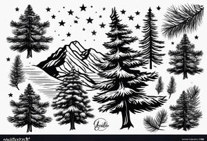 pine tree arm band tattoo idea