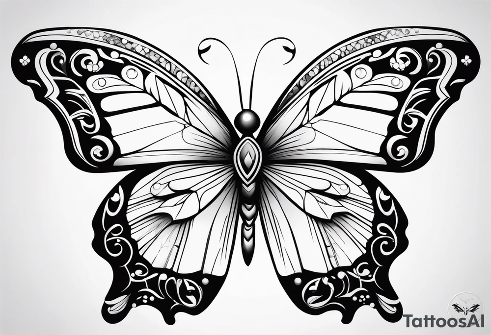 Pretty butterfly tattoo idea