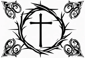 crown of thorns on the cross tattoo idea