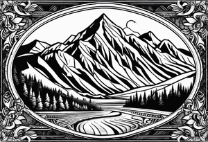 snowboarding & mountains tattoo idea
