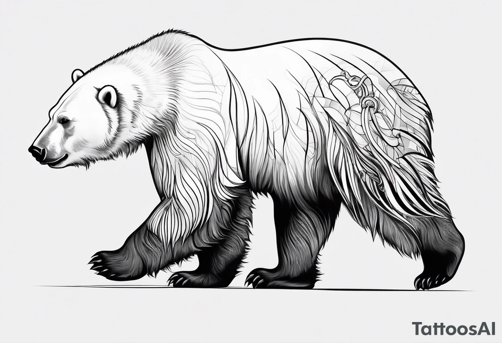 Polar bear in a minimalist but masculine
way tattoo idea