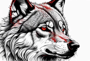 wolf with red eyes tattoo idea