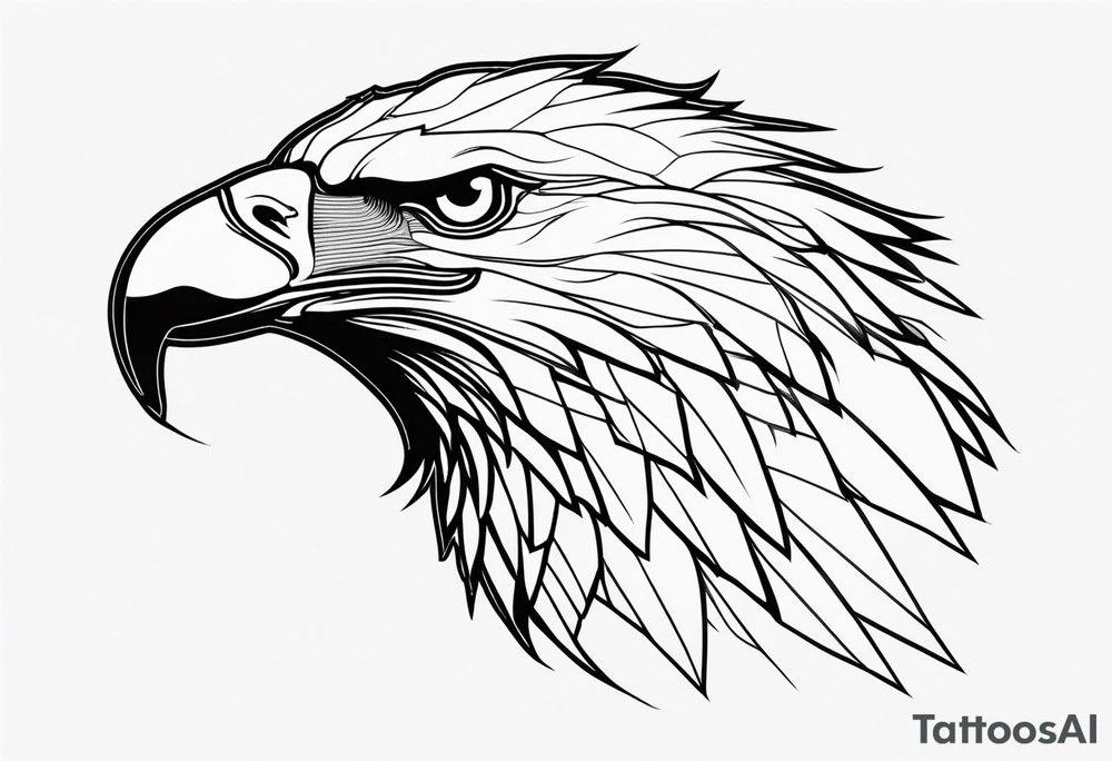 fish eagle line tattoo tattoo idea