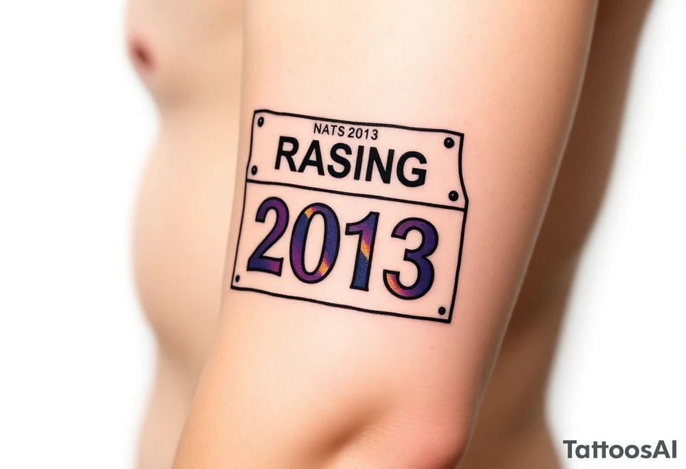 Racing bib 2013 purple and gold tattoo idea