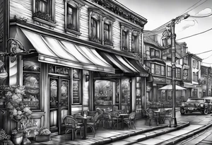 Town cafe tattoo idea