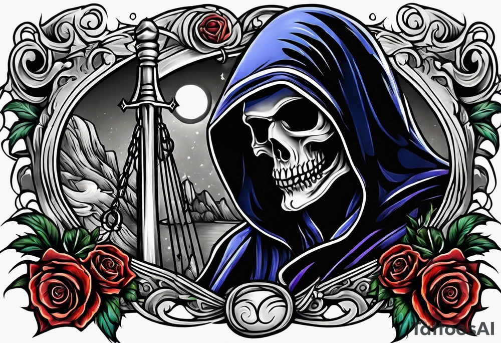 Grim reaper falls in love tattoo idea