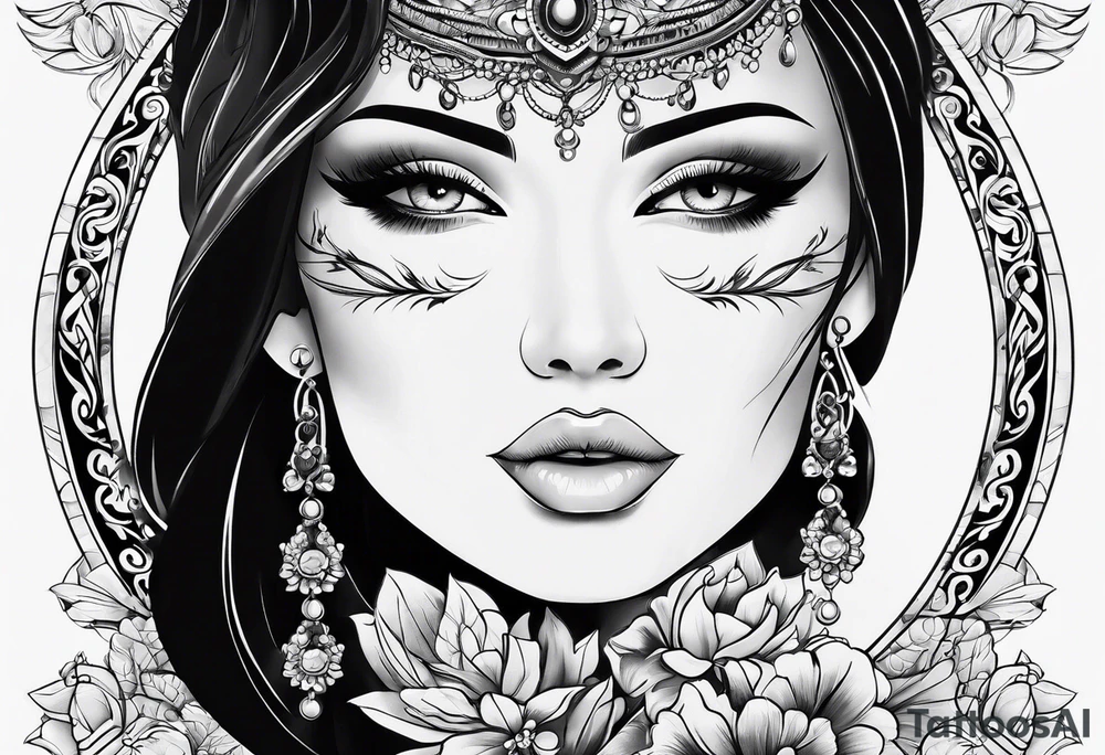 Feminine throat tattoo idea