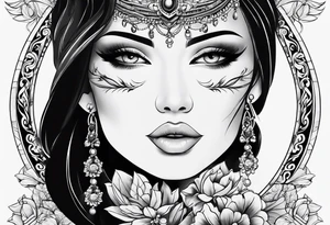 Feminine throat tattoo idea