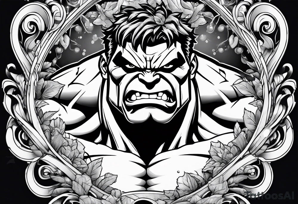 Hulk tattoo idea | TattoosAI