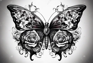 butterfly with skulls tattoo idea
