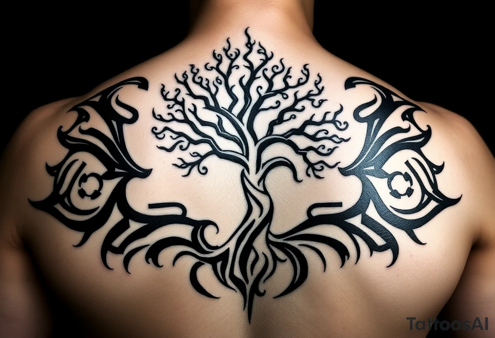 Swirling 
Tree moving in a spiral direction tattoo idea