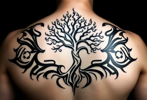 Swirling 
Tree moving in a spiral direction tattoo idea