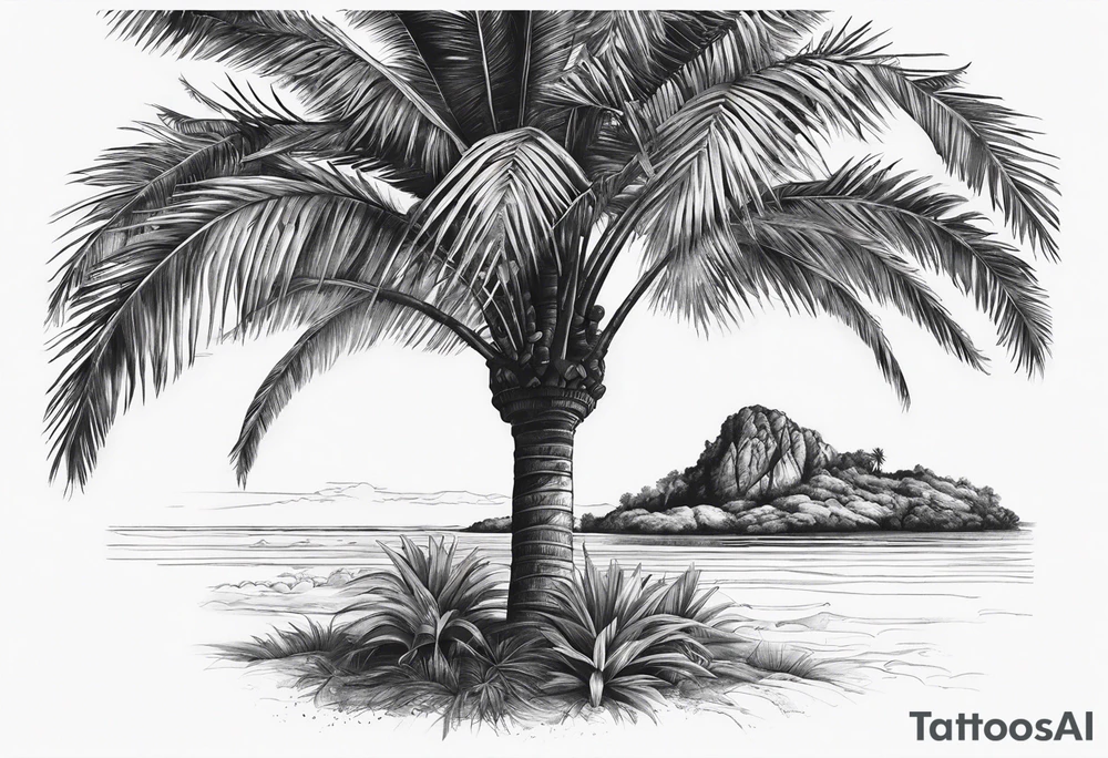 tree palm but swap leaves with palms (part of hand) tattoo idea