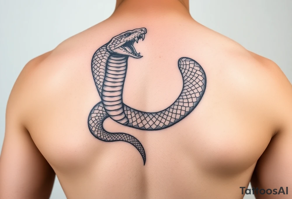 powerful majestic snake tattoo idea