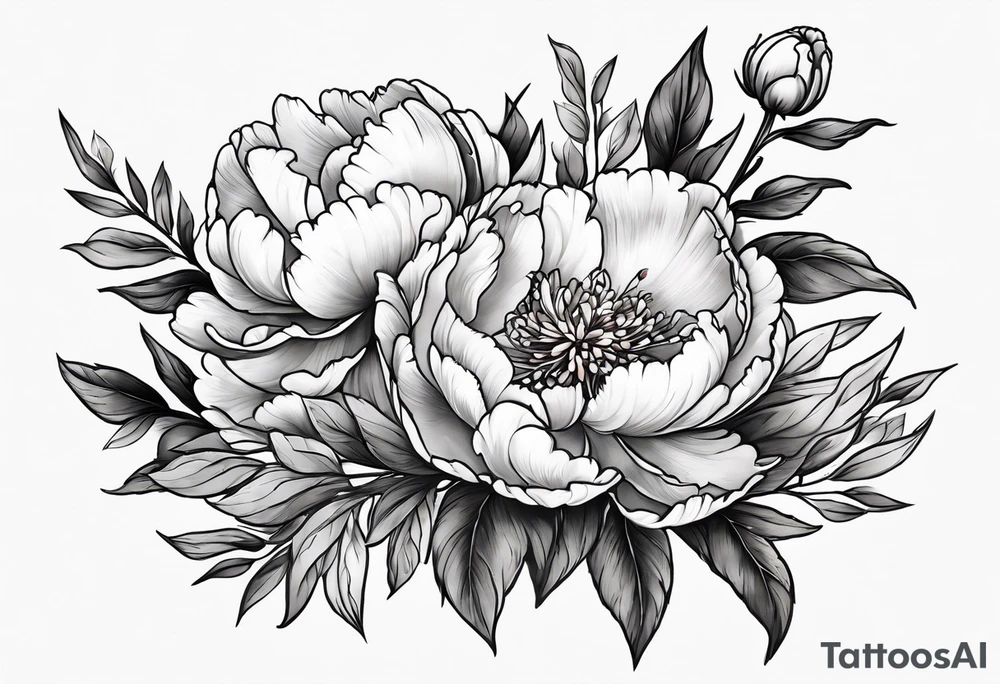 Peony garden ankle lilacs tattoo idea