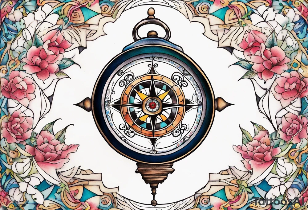 Compass dreams Alice wonderland tattoo idea