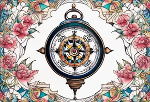 Compass dreams Alice wonderland tattoo idea