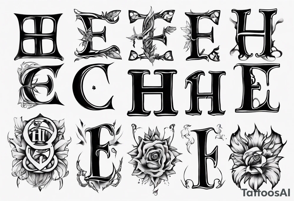 combining the letters E and H tattoo idea