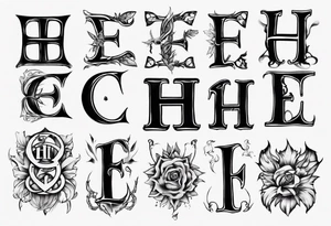 combining the letters E and H tattoo idea