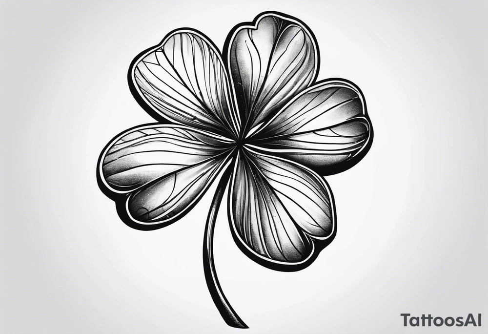 one single three leaf clover on a vine tattoo idea