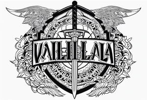 Valhalla sword shield tattoo idea