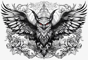 Lucifer com asas de morcego tattoo idea