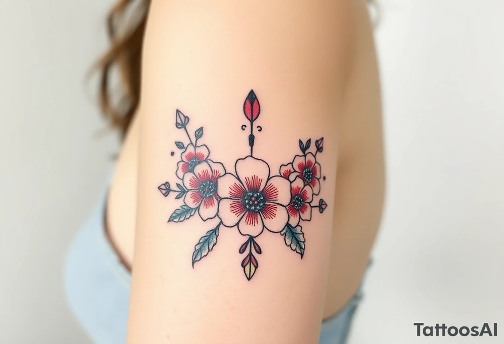Crown of flowers tattoo idea