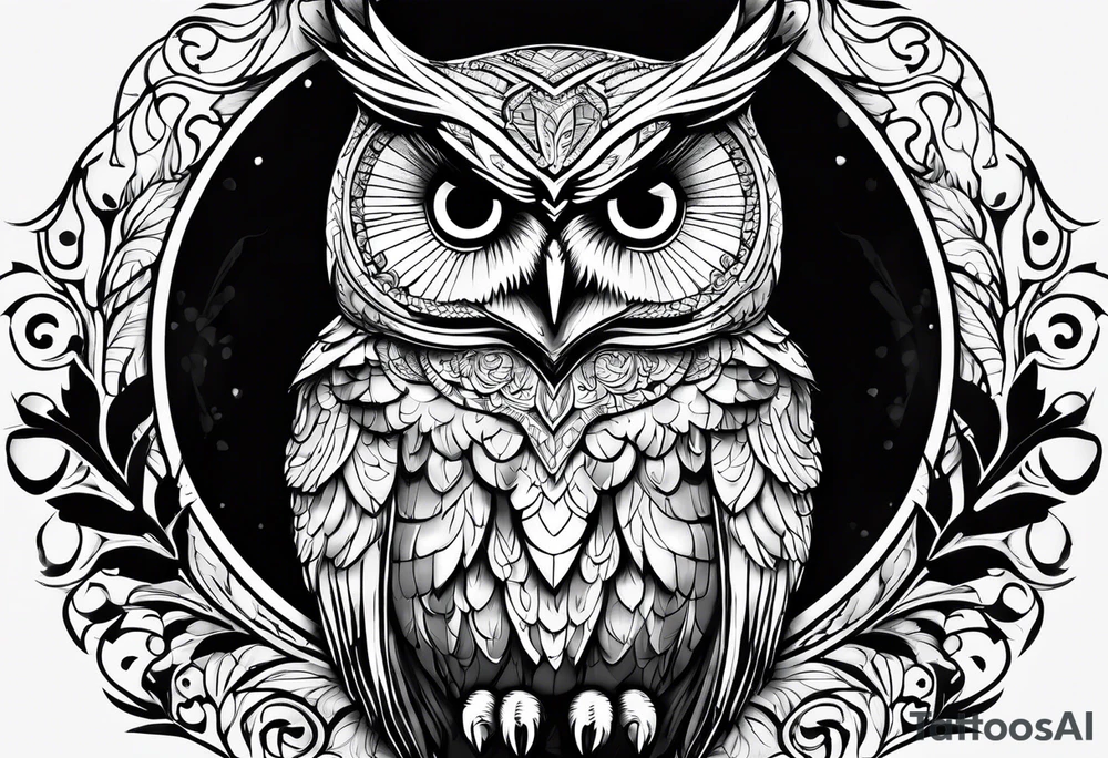 The name Ethan as an owl tattoo idea