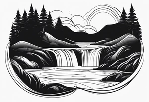 Flowing Waterfall tattoo idea