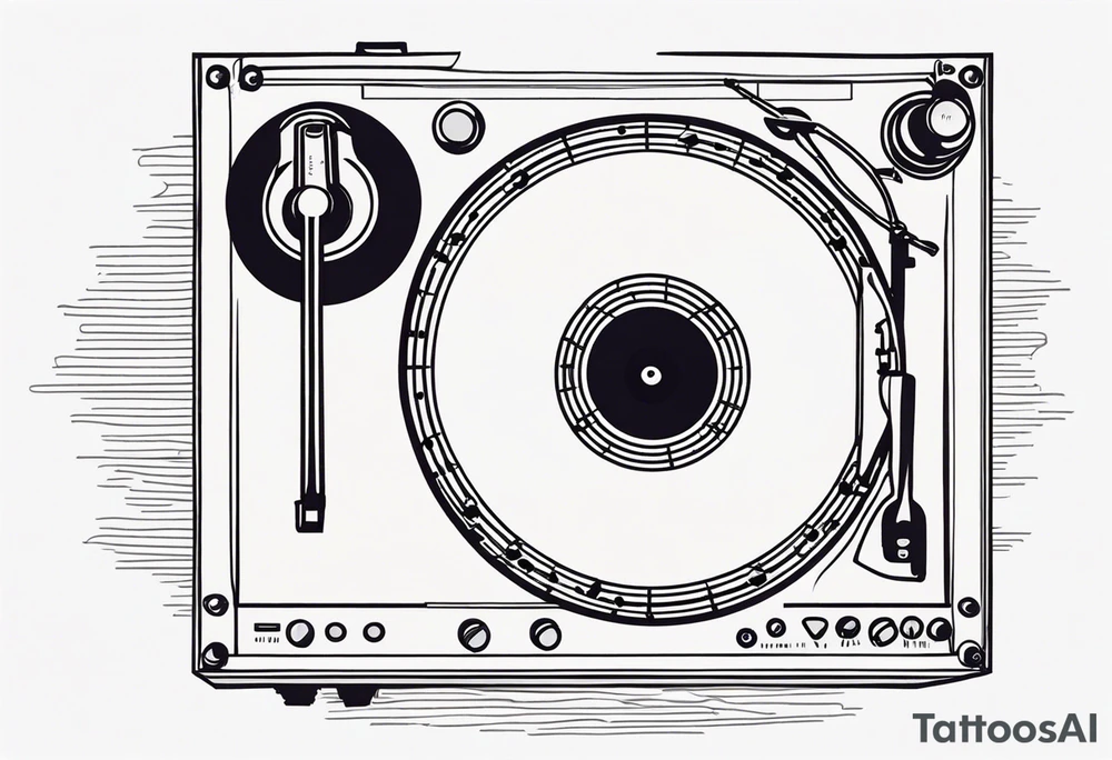 Vinyl record music tattoo idea