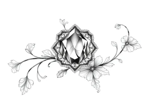 Gem 
with vintage lace 
more detailed tattoo idea
