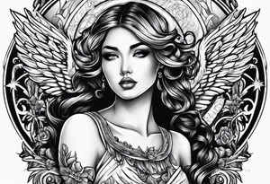 Swxy angel woman tattoo idea