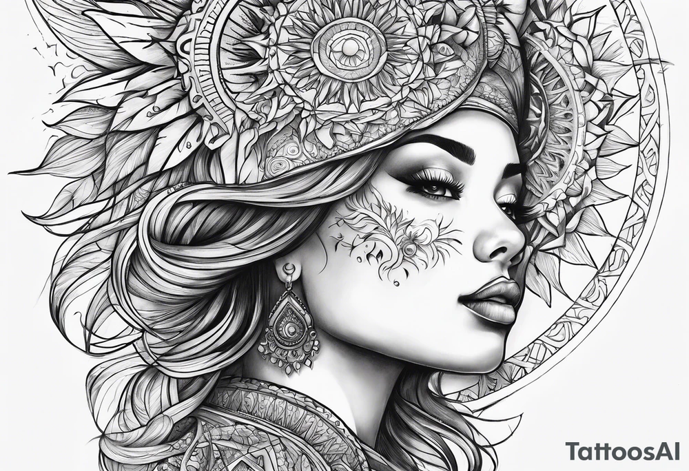 Sky sun tattoo idea