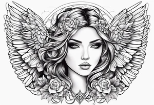 angel con accesorios tattoo idea