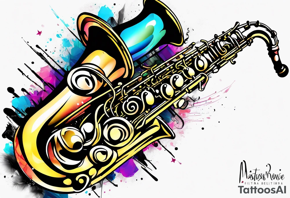 saxophone tattoo idea